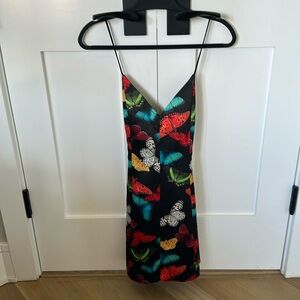 Alice and Olivia Butterfly Satin Dress